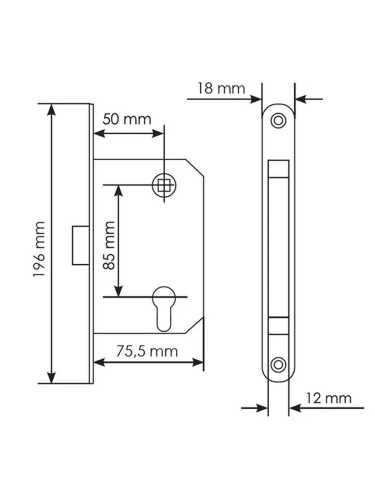 Замок межкомнатный Morelli TWICE M1885 W магнитый, цвет белый