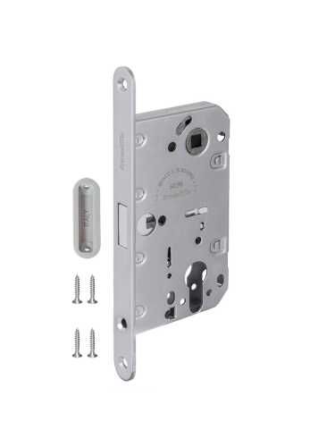 Замок межкомнатный магнитный под цилиндр с ответной планкой GRAVITY G02.196.50.85 MWSC итал тисненый