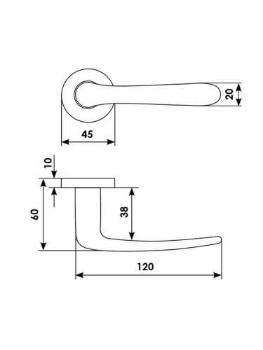 Ручка дверная Morelli Luxury LINDA R3-E OSA на круглой розетке, цвет матовое золото, латунь