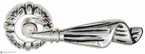 Дверная ручка Venezia "OPERA" D5 натуральное серебро + черный