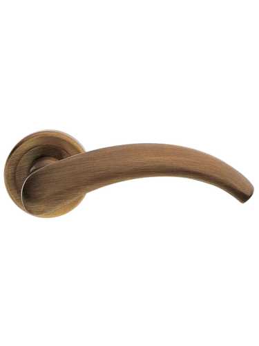 Ручка дверная Morelli Luxury ARCH R4 OBR раздельная на круглой розетке, цвет кофе, латунь