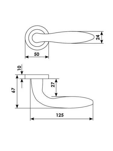 Ручка дверная Morelli Luxury AIR R2 NIN раздельная на круглой розетке, цвет черный никель, латунь