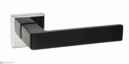 Дверная ручка Venezia Unique "BIBLO" полированный хром / черный (мягкое покрытие)