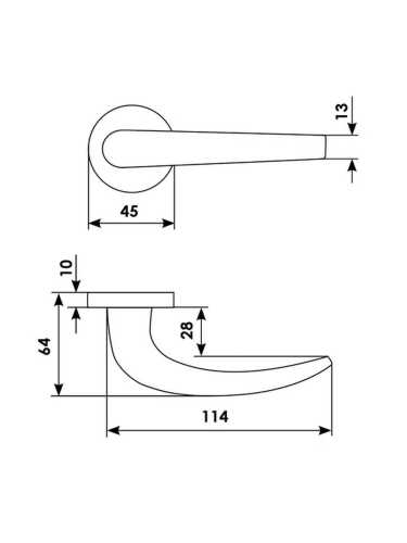 Ручка дверная Morelli Luxury LILLA R3-E OBR на круглой розетке, цвет - кофе