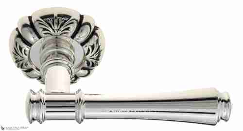 Дверная ручка Venezia "CALLISTO" D5 натуральное серебро + черный