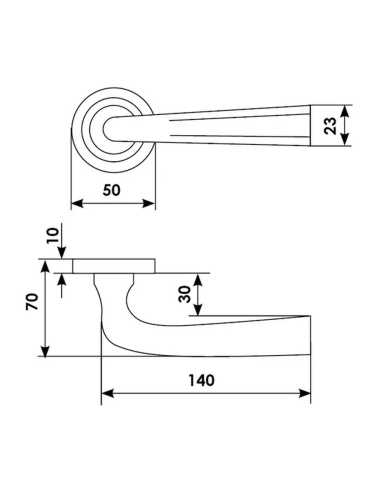 Ручка дверная Morelli Luxury DREAM R2 NIS раздельная на круглой розетке, цвет матовый никель, латунь