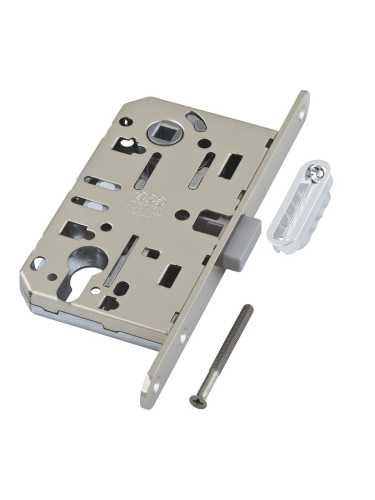 B06103.50.06.640 AGB (АГБ) Корпус врезного замка магнитный под цил. (никель) MEDIANA POLARIS с отв. пл. (скин)