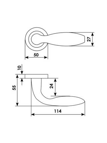 Ручка дверная Morelli Luxury SIENA R2 CSA раздельная на круглой розетке, цвет матовый хром, латунь
