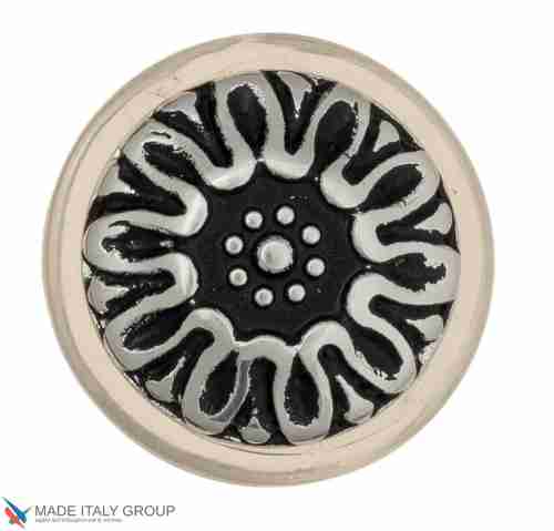 Упор дверной напольный Venezia ST6 натуральное серебро + черный