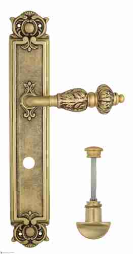 Дверная ручка Venezia "LUCRECIA" WC-2 на планке PL97 французское золото + коричневый