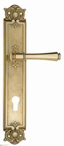 Дверная ручка Venezia "CALLISTO" CYL на планке PL97 полированная латунь