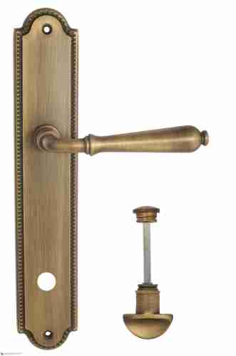 Дверная ручка Venezia "CLASSIC" WC-2 на планке PL98 матовая бронза