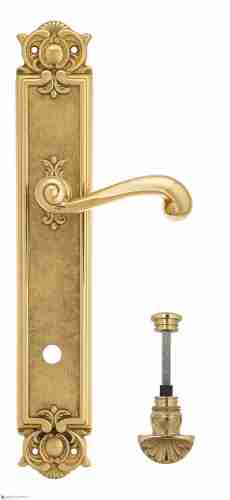 Дверная ручка Venezia "CARNEVALE" WC-4 на планке PL97 полированная латунь