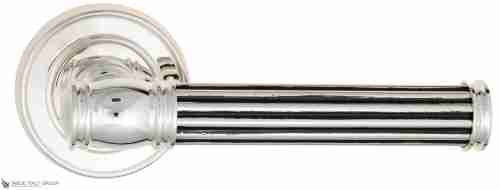 Дверная ручка Venezia "IMPERO" D6 натуральное серебро + черный