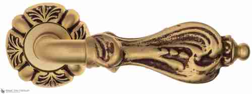 Дверная ручка Venezia "FLORENCE" D5 французcкое золото + коричневый