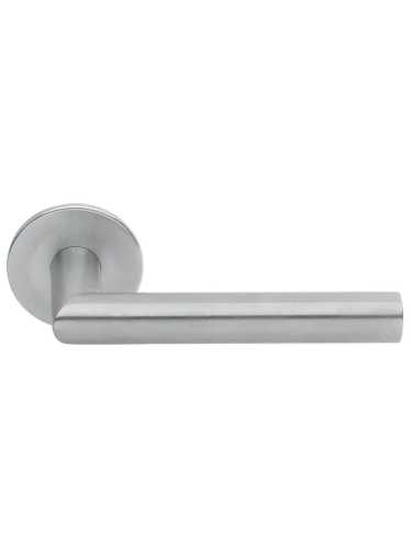 Ручка дверная Morelli Luxury VOSTOK1 R1 SSS на круглой розетке, цвет - матовая нержавеющая сталь