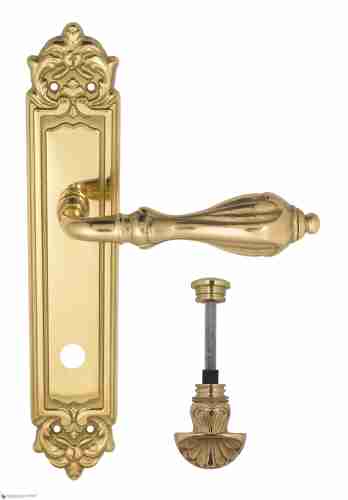 Дверная ручка Venezia "ANAFESTO" WC-4 на планке PL96 полированная латунь