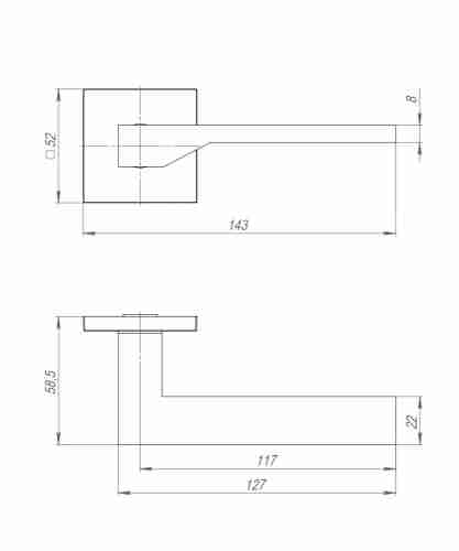 Ручка раздельная K.JS51.CLEVER SSC-16 сатинированный хром