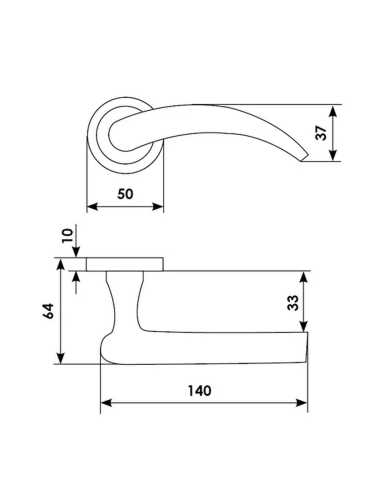 Ручка дверная Morelli Luxury ARCH R4 OTL раздельная на круглой розетке, цвет золото, латунь