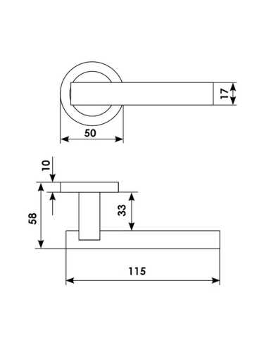 Ручка дверная Morelli Luxury CALLA R2 CSA раздельная на круглой розетке, цвет матовый хром, латунь