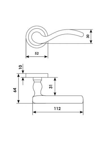 Ручка дверная Morelli Luxury PATRICIA R2 NIS раздельная на круглой розетке, цвет матовый никель, латунь