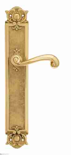 Дверная ручка Venezia "CARNEVALE" на планке PL97 полированная латунь