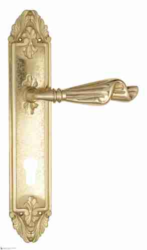 Дверная ручка Venezia "OPERA" CYL на планке PL90 полированная латунь