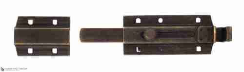 256OA30 Задвижка дверная усиленная с отверствием для навесного замка ALDEGHI 300мм античная бронза