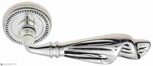 Дверная ручка Venezia "OPERA" D3 натуральное серебро + черный