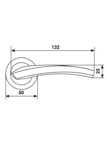 Ручка дверная Morelli Luxury WIND R1 NIS раздельная на круглой розетке, цвет матовый никель, латунь
