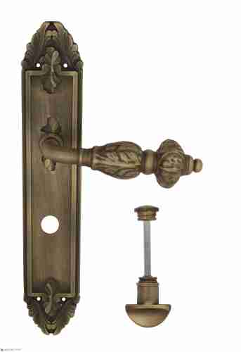 Дверная ручка Venezia "LUCRECIA" WC-2 на планке PL90 матовая бронза