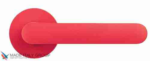 Дверная ручка на круглом основании COLOMBO ONE CC11RSB-C07 матовая клубника красная