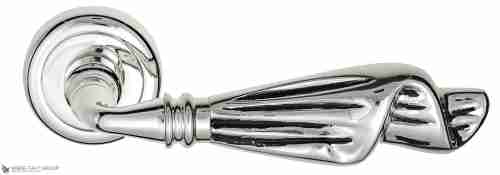 Дверная ручка Venezia "OPERA" D1 натуральное серебро + черный