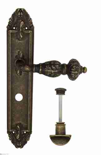 Дверная ручка Venezia "LUCRECIA" WC-2 на планке PL90 античная бронза