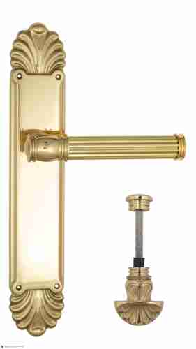 Дверная ручка Venezia "IMPERO" WC-4 на планке PL87 полированная латунь