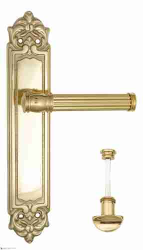 Дверная ручка Venezia "IMPERO" WC-2 на планке PL96 полированная латунь