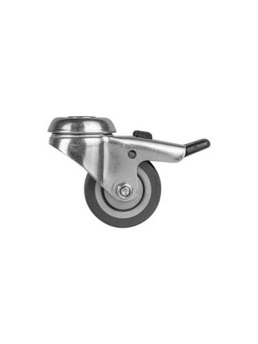 Опора Ajax (Аякс) колесная со стопором WL/B-50R/40 kg (brake) резина, под винт М8