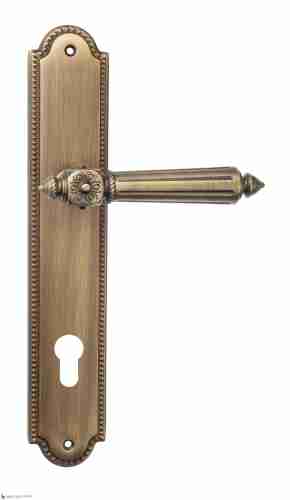 Дверная ручка Venezia "CASTELLO" CYL на планке PL98 матовая бронза