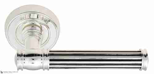 Дверная ручка Venezia "IMPERO" D6 натуральное серебро + черный