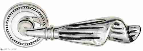 Дверная ручка Venezia "OPERA" D3 натуральное серебро + черный