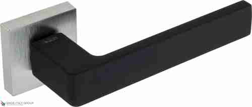 Дверная ручка Venezia Unique "BIBLO" матовый хром / черный (мягкое покрытие)