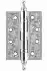 Петля дверная универсальная латунная Armadillo Castillo CL 500-A4 102x76x3,5 Silver-925 серебро 925