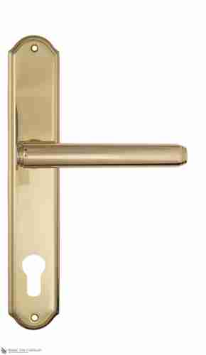 Дверная ручка Venezia "EXA" CYL на планке PL02 полированная латунь