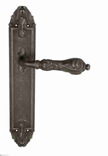 Дверная ручка Venezia "MONTE CRISTO" на планке PL90 античное серебро