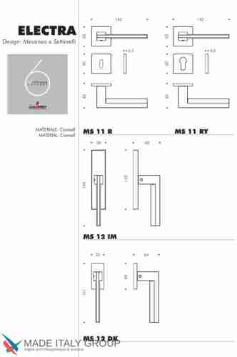 Дверная ручка на квадратном основании COLOMBO Electra MS11RSB-NM матовый черный