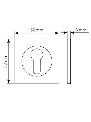 Накладка на евроцилиндр Morelli Luxury LUX-KH-S NIN квадратная, цвет черный никель