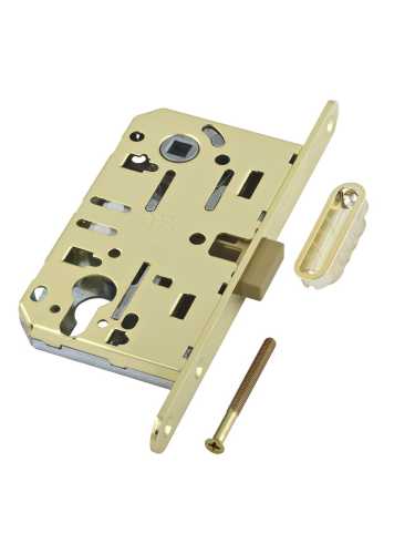 B06103.50.03.640 AGB (АГБ) Корпус врезного замка магнитный под цил. (латунь) MEDIANA POLARIS с отв. пл. (скин)