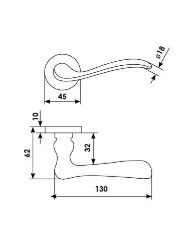 Ручка дверная Morelli Luxury TOSCANA R3-E CSA раздельная на круглой розетке, цвет - матовый хром