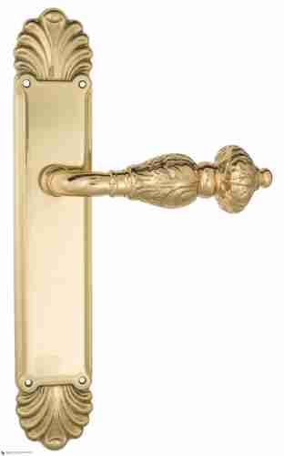 Дверная ручка Venezia "LUCRECIA" на планке PL87 полированная латунь