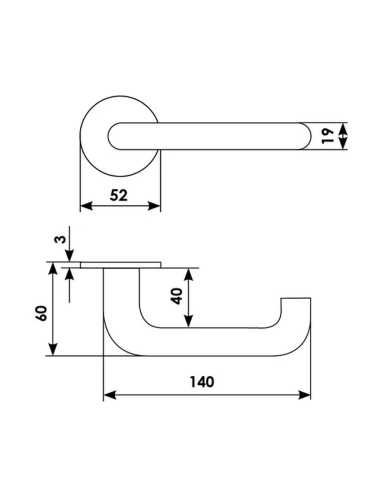 Ручка дверная Morelli Luxury SOYUZ-APOLLO R1 SSS на круглой розетке, цвет - матовый хром